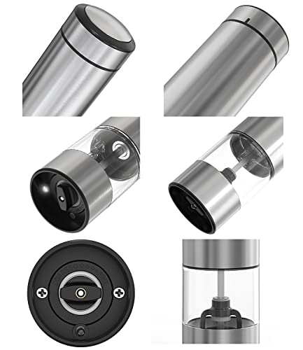 Premium Battery Operated Salt & Pepper Grinder Set, Brushed Nickel (Pack Of 2 Mills) #TOP4