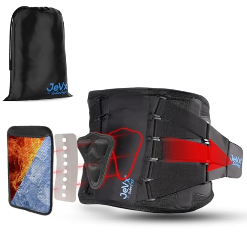 JEVX Faja Lumbar Hombre y Mujer Trabajo, con Soporte Biónico para Dolor de Espalda, (Bolsa Calor o Frío NO INCLUIDA), Deportiva, Cinturón Abdominal Transpirable, Lesión de Columna, Deporte Ciática 2XL