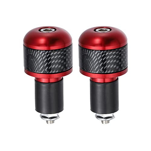 Poignées rouges guidon moto 22mm look carbone X AUTOHAUX pour customisation