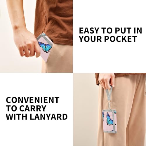 Bluebutterflies Elegant Pink Kids Wallet for Boys Girls Trifold Sport Outdoor Wallets for Teen Children Youth Wallet with Zippered Coin Pockets Card Holders Front Pocket Wallets with Magic Sticker 5