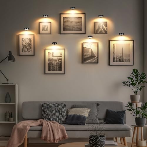Image of Picture Light for Wall Display Rechargeable with Remote, Wireless Painting light 3PACK, Brightness Dimmable with 3 Color Temp, Art Display Accent Lighting, Timmer Auto-OFF for Frame Gallery Portrait