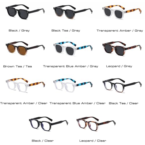 Lunettes de soleil rétro UV400 munies de verres teintés thé gris - 2