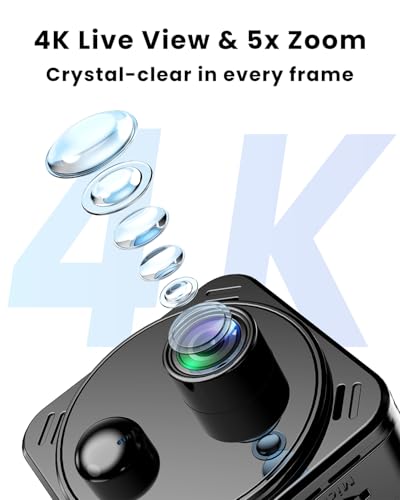 Image of VIDCASTIVE 4K Mini Hidden Camera Dual-Band 2.4 /5GHz WiFi Indoor Security Camera with AI Human Detection, Night Vision, Cloud /SD Storage, Up to 150 Days Standby Battery Life