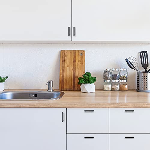 Image of Ravinte 40 Pack | 6'' Cabinet Pulls Matte Black Stainless Steel Kitchen Drawer Pulls Cupboard Pulls Cabinet Handles 6 inchLength with 3.75 inch Hole Center