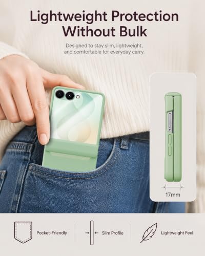 Image of STORMTAL for Samsung Galaxy Z Flip 8 Case, Hinge Protection, Built-in Screen Protector, Wireless Charging, Shockproof, Slim Rugged Phone Protective Case for Galaxy Z Flip 8 Matcha