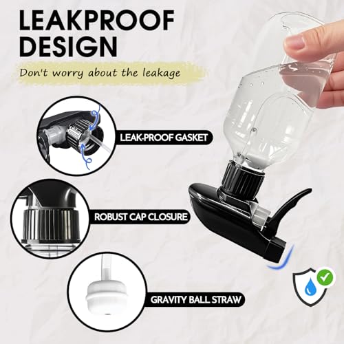 AMORIX Plastic Spray Bottles 2 Pack 360° Water Spray Bottle for Cleaning 10 oz/300 ml Upside Down Spray Bottle Small Mister Squirt Bottle with Adjustable Nozzle for Hair, Cooking, Plant, Pet 6