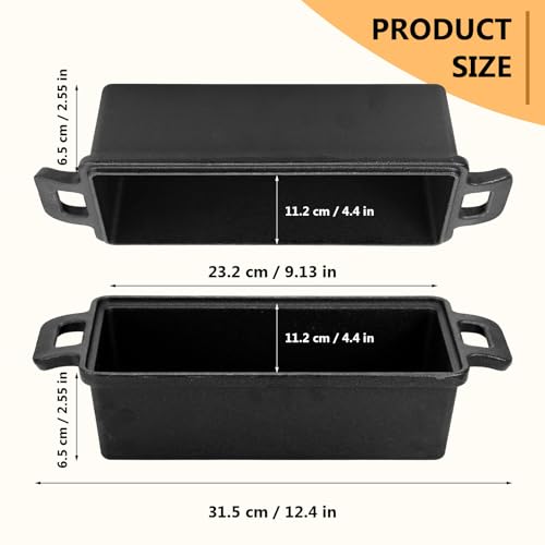 2 in 1 Cast Iron Bread Loaf Pan with Lid, Loaf Pans for Baking Bread 23 x 11 cm, Even Heat Distribution for Homemade Bread, Meatloaf - Image 3