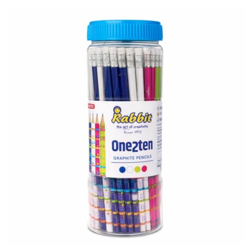 Image of One2Ten Pencils (Pack of 50) | Super Fun Unicorn & Space Cartoon Theme Dark Lead Pencils for Kids | HB Writing Pencils for Girls & Boys | School & Return Gift Stationery.