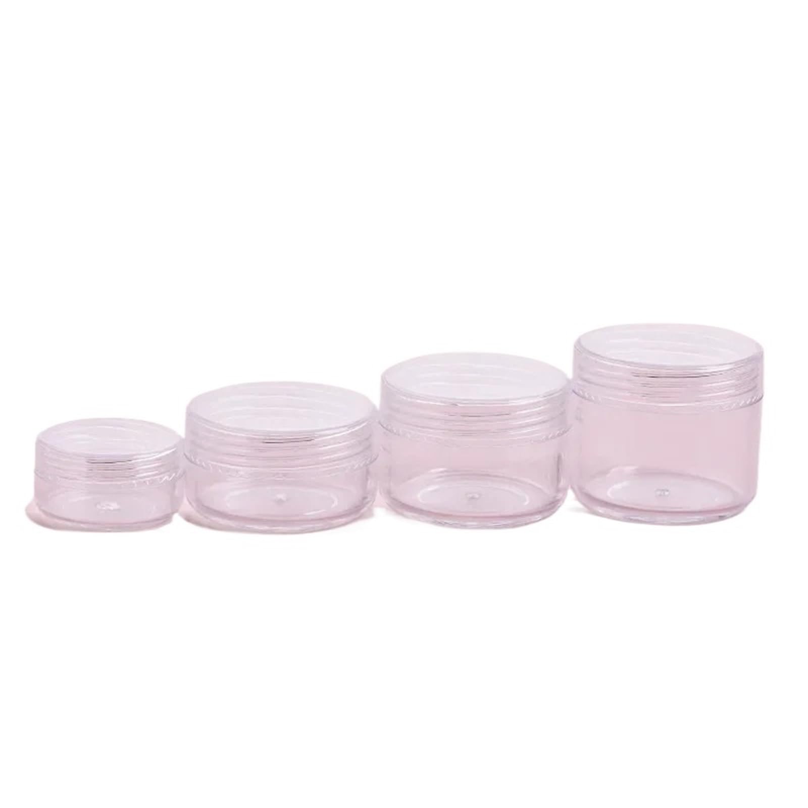 ZIHDKE 10pcs 5g-20g Make Up Jar Cosmetic Sample Empty Container Small Refillable Bottles Plastic Round Lid Eyeshadow Cream Travel Pot for Travel