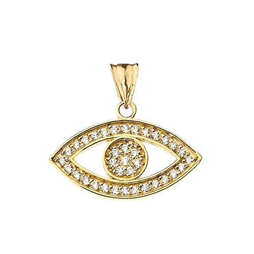 14k Gold Evil Eye Diamond Pendant