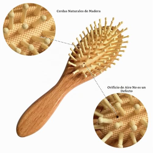 Miniatura 6 de Molylove 3 Pieza Cepillo De Pelo Del Bebé De Madera Y Juego De Peine Natural De Cabra Cepillo Cerdas Madera Cepillo De Cerdas
