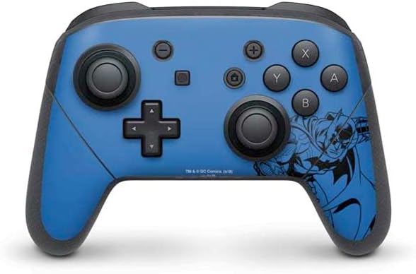 Skinit Decal Gaming Skin Compatible with Nintendo Switch Pro Controller - Officially Licensed DC Comics Batman in The Sky Design