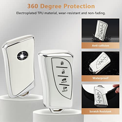 PIFOOG for Lexus Key Fob Cover Bling Keychain TPU Car Keys Case Shell Protector Protection for Lexus GX ES NX LC RC LS UX Accessories 4 Buttons Girly Women Cute - Image 4