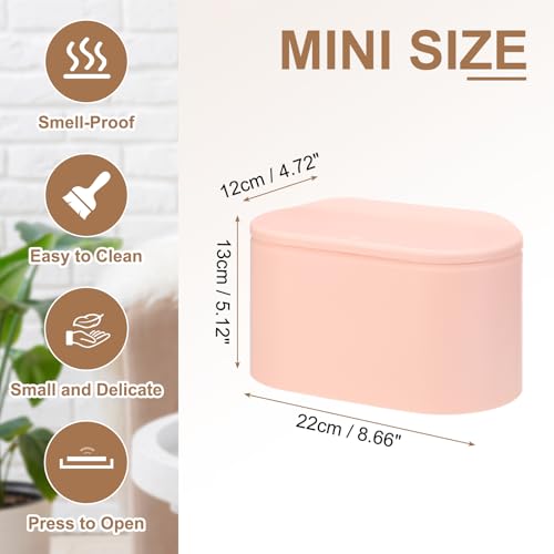 Mini caneca de basura cuadrada de 0.8 galones rosa miniatura 2