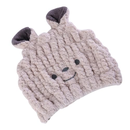 SHOWERORO Gorro para Secar el Pelo Ñiño y Gorro de Toalla Absorbente y Rápido Secado Tamaño Pequeño Color Sonrisa Café Leche Adecuado para Baño y Uso Doméstico
