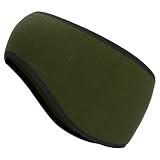 [PATIKIL] イヤーウォーマーヘッドバンド、ポーラーフリースイヤーウォーマーウィンター伸ばしランニングスウェットバンド、寒い天候でのランニング、ジョギング、ウォーキング、スキー、サイクリングに必須のアウトドア用品、オリーブ緑