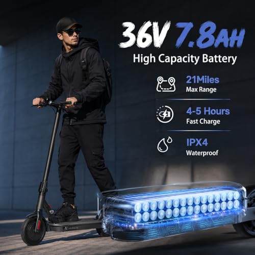 Image of Electric Scooter - Electric Scooter Adults, 1000W /500W Motor, 25 /21 /18 MPH, 10'' /8.5'' Tires, 28 /23 /21 Miles, APP Control, Dual Brake, Long Range Electric Scooter for Gift