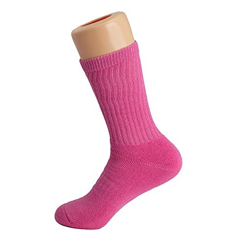 All Purpose Cushion Cotton Crew Socks for Women and Men 1 Pair (US, Numeric, 5, 10, Regular, Regular, Hot Pink)4