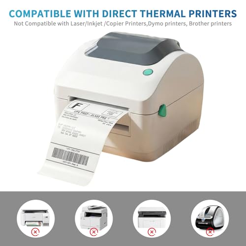 Image of 9527 Product 4x6 Direct Thermal Shipping Labels for Zebra 2844 ZP-450 ZP-500 ZP-505,Blank,450 Labels /Roll, 1 inch Core,Total 6 Rolls