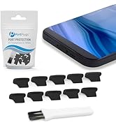 PortPlugs Anti Dust Plugs (10 Pack) - includes Charging Port Cleaning Brush - Flat Design Port Pr...