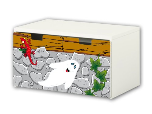 Fantasma pegatina | pegatinas para muebles | BT06 | adecuado para el arcón de banco STUVA de IKEA para niños (90 x 50 cm) | Perfecto como arcón de juguetes y banco | (mueble no incluido) STIKKIPIX