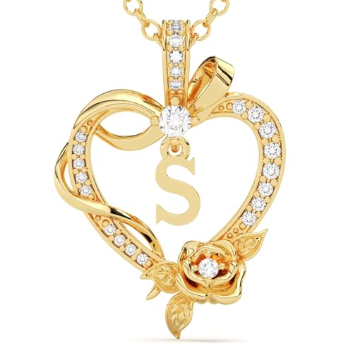 Initial Heart Necklace for Her