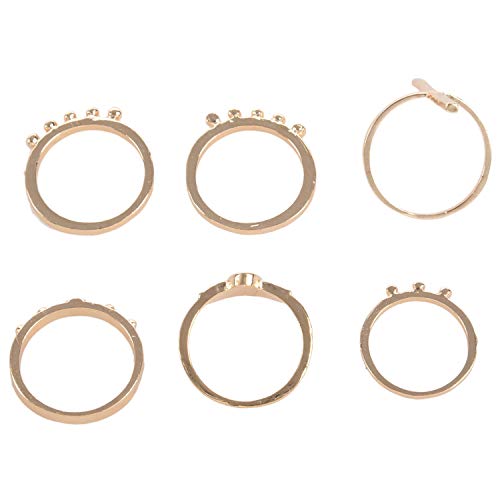 Ohulelks Moda 6 Piezas/Juego Juego De Anillos GeomÉTrico Joyas Femeninas Simples Bohemias Regalo para Cumpleaños Ohulelks Moda 6 Piezas/Juego Juego De Anillos GeomÉTrico Joyas Femeninas Simples Bohemias Regalo para Cumpleaños