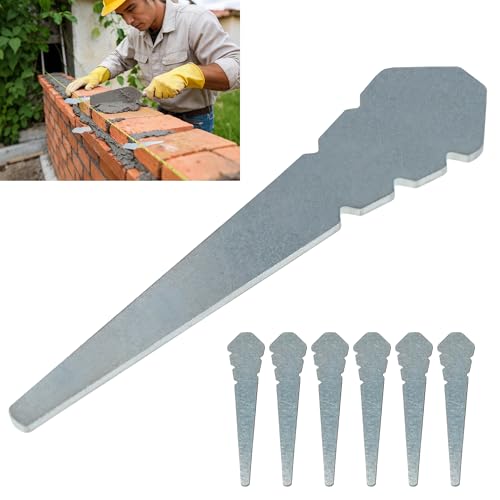 Joewuzun 6 Pack Bricklayer Tools Line Pins - 4in Heavy Duty Masonry Tools Tapered Line Pins Superhard Metal Material for Brick Wall Construction, Straight Row & Flat Wall Alignment