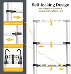 Telescopic Ladder, 8.5FT RIKADE Aluminum Telescoping Ladder with Non-Slip Feet and Stable Hook, Portable Extension Ladder for Household and Outdoor Working, 330lb Capacity