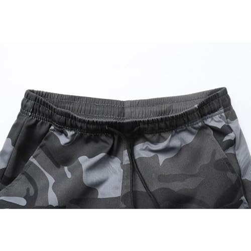 Tactical Camo Cargo Pants for Men Drawstring Elastic Waist Casual Loose Trendy Comfy Sweatpants Travel Training Pants2