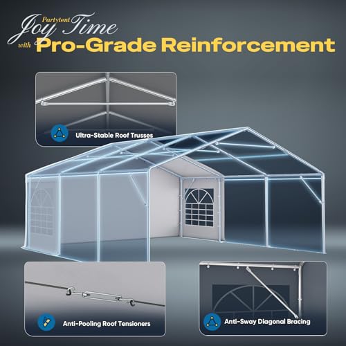 Image of Quictent Premium 20x20 Reinforced Heavy Duty Party Tent with 3 Storage Bags