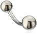 Titanium G23 Silver Belly Button Bar Navel Banana Ring 14g 10mm