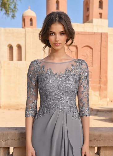 Chiffon Mother of The Bride Dress Wedding Guest Dress Long Evening Dress Lace Appliqué Prom Cocktail Dress4