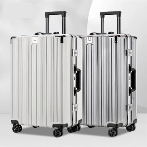 Suitcase Suitcase Aluminum Alloy Seatable Suitcase Suitcase Men And Women Lock Trolley Case Fashionable Boarding Case Suitcase Tags(Blue)2