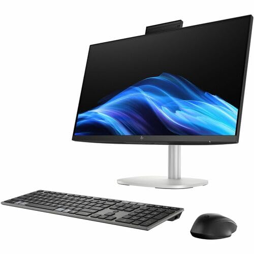 Image of HP EliteStudio 8 AiO G1i All-in-One Desktop Computer - Intel Core Ultra 5 235 - vPro Technology - 32 GB RAM - 512 GB SSD - 23.8 inch Full HD - Pike Silver - Intel Q870 Chip - 1920 x 1080 - Windows 11 Pro