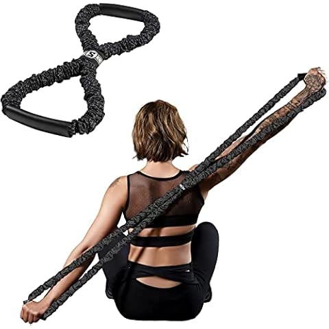 INNSTAR Figure 8 Resistance Band, Full Body Shaping Exercise Tube Band with Instructions & Carry Bag for Resistance Training, Home Gym Workout for Arm and Shoulder Stretch(Black 35LB) Cover