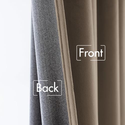 Image of MIULEE Velvet Curtains 52x90 inches 2 Panels Light Taupe Blackout Curtains | Luxury, Bedroom Living Room, Thermal Insulated, Super Soft Window Drapes, Rod Pocket & Back Tab