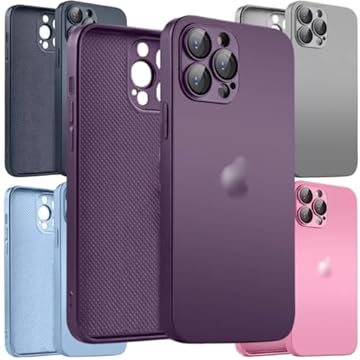 Case Capa Capinha De Vidro Compativel Para iPhone 14 | iPhone 14 Pro | iPhone 14 Pro Max Premium Com Proteção De Camera (Roxo, iPhone 14 Pro Max - 3 Cameras)