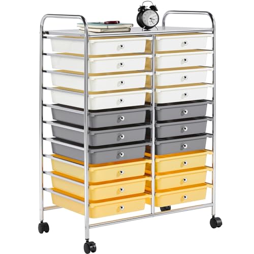 Yaheetech 20 Drawers Rolling Storage Cart Multipurpose