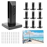 LukLoy 10 Pack Glass Railing Spigot 960g Heavy Duty 316 Stainless Steel Black Glass Pool Fence Railing Post Clamps for Home Garden Stairs Balustrade Balcony