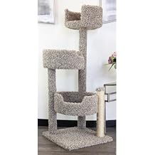 Maykoosh Southwestern Sanctuary Multi-Level Cat Cat Climbing Tower Cat Tree, Solid Wood and Carpet Construction, Modern Cat Tree with Scratch Post and Sturdy Base Speckled/26 L x 25" W x 49" H