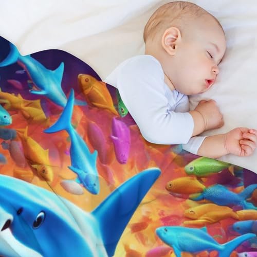 Manta de forro polar con tiburón para sofá y cama manta térmica ligera cuatro estaciones 4