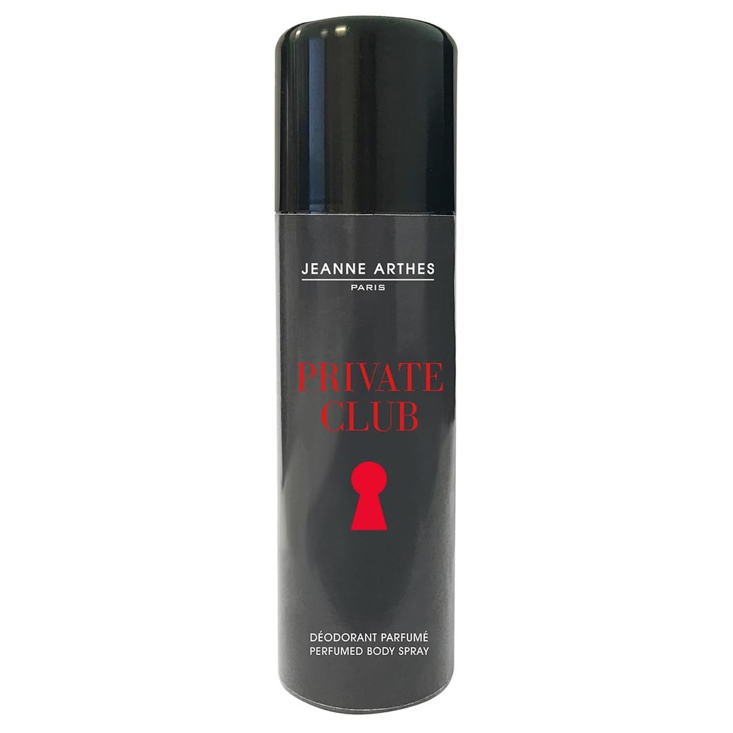 JEANNE ARTHES - Private Club Men's Deodorant - Scented Spray - Vetiver Lemon Fragrance - 200 ml