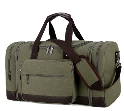Travel Duffle Bags Canvas Overnight Weekender Bag,Carry On Bag for Men, Gym Bag for Mountain Camping Bag Carry On Tote(A)