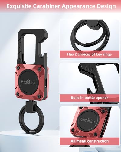 Image of ExtreLife Keychain, Works with Apple Find My, Bottle Opener, Carabiner Car Key Chains with Gps Tracker
