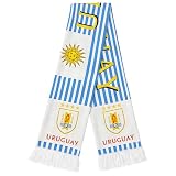 Bllavie 2026 Uruguay Soccer Fan Scarf, Double-Sided Uruguayan National Team Scarves for Game Day Wear, Lightweight Polyester Supporter Scarf for Tournament Watch Party, Uruguay Football Fan Gift