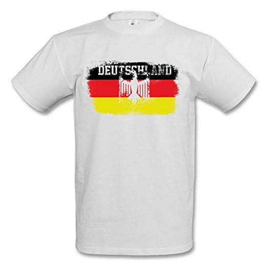 Männersport.de EM 2016 Tyskland fana Tyskland t-shirt Europameisterskap 2016, storlek: XXL; färg: vit