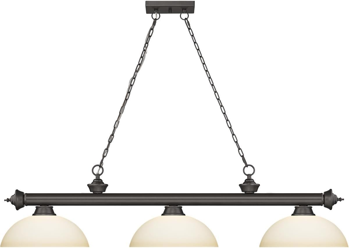 Z-Lite 2306-3BRZ-DMO14 Cordon Billiard Pendant, 3-Light 180 Total Watts, Bronze
