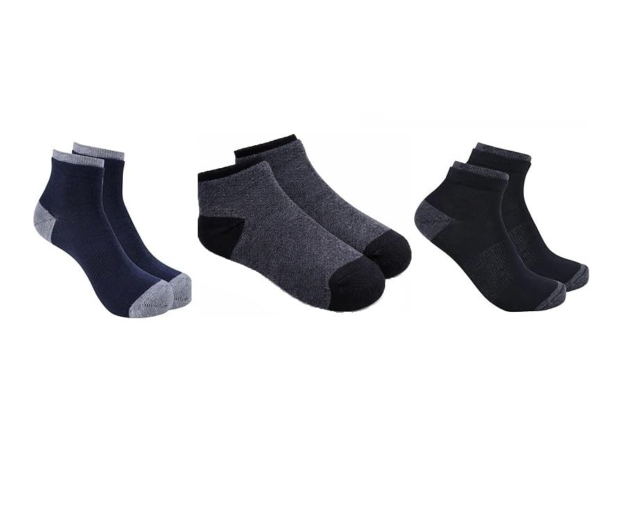 Pack of 3 Men & Women Ankle Length Cotton Socks | Cushioned Low Cut Sports & Casual Socks | Sweat Absorbent, Odor Free, Extra Durable | Soft Comfort Grip Socks-image-40