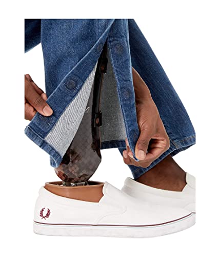 Tommy Hilfiger Men's Adaptive Jeans Relaxed Fit Adjustable Waist Magnet Buttons4